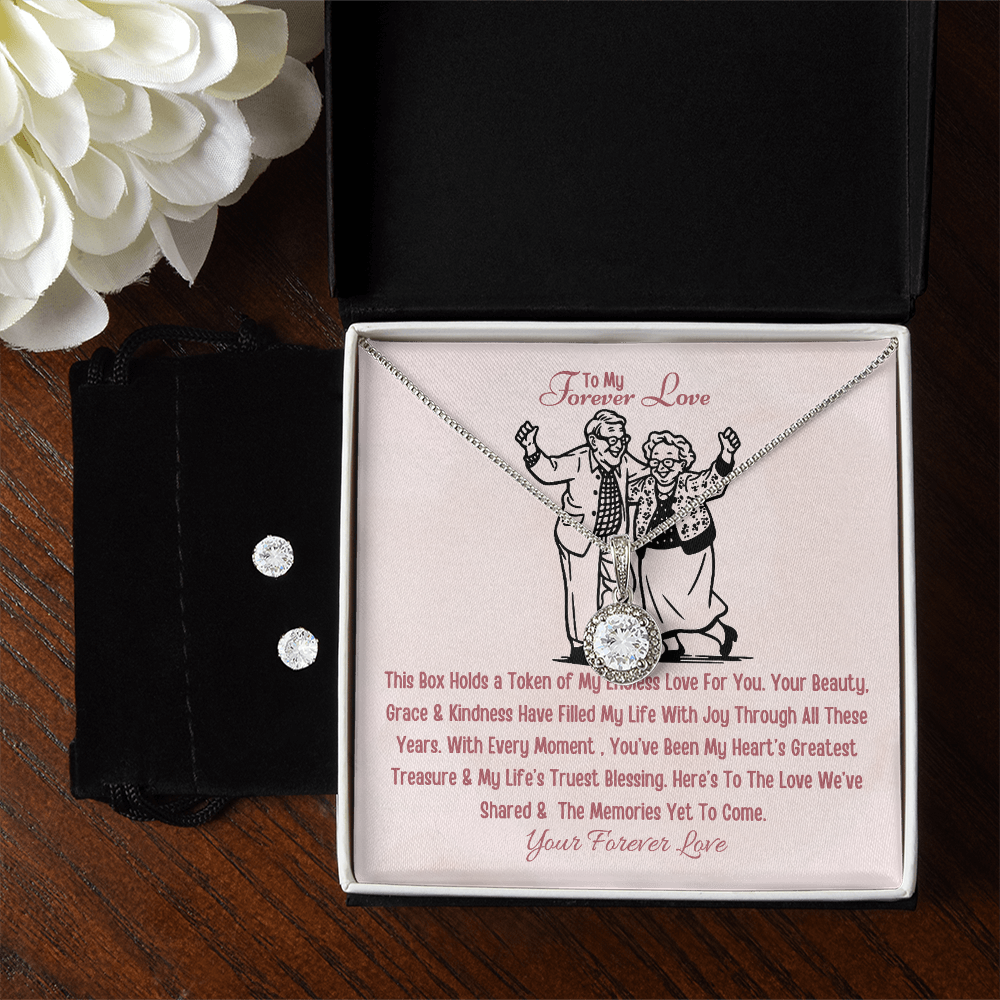 Best Gift For Wife. Forever Bond Necklace & Earring Set