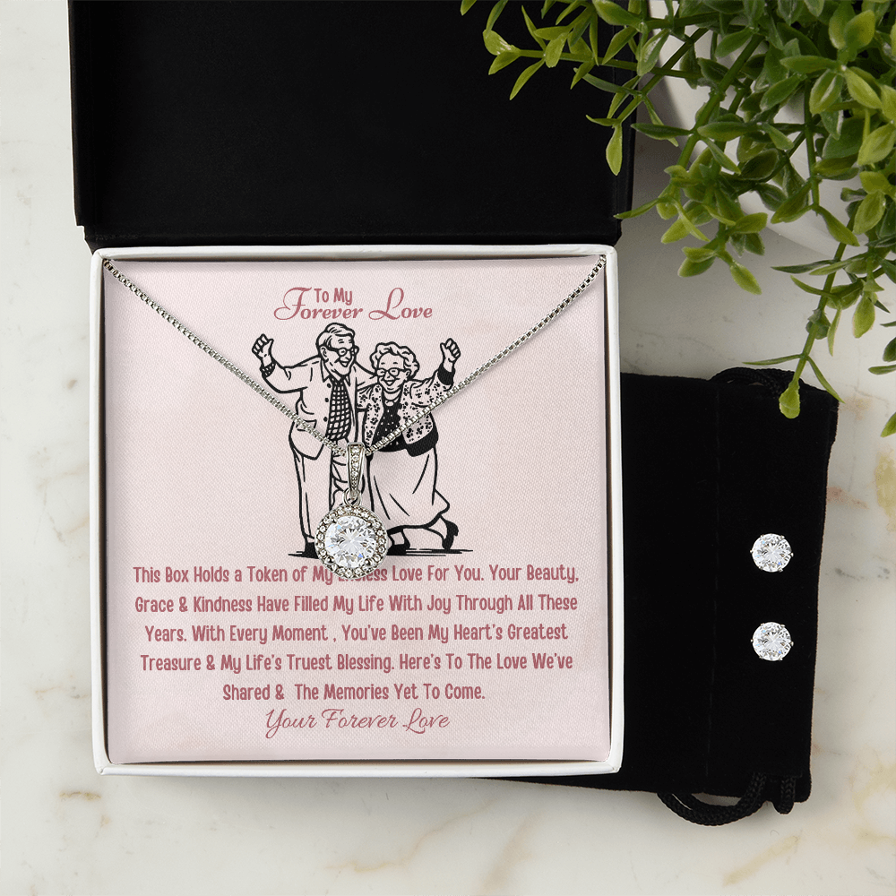 Best Gift For Wife. Forever Bond Necklace & Earring Set
