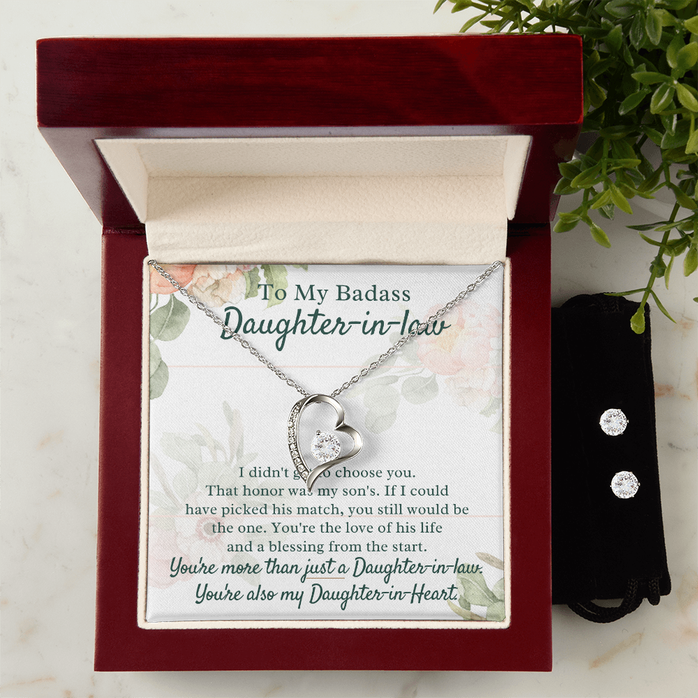 Best Gift For Daughter In Law . Forever Love Necklace & Earring Set