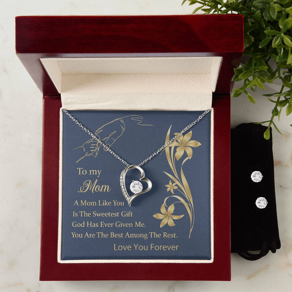 Best Gift For Mom. Forever Love Necklace & Earring Set