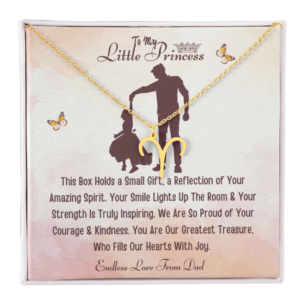 Best Gift From Father To Daughter. Zodiac Symbol Necklace