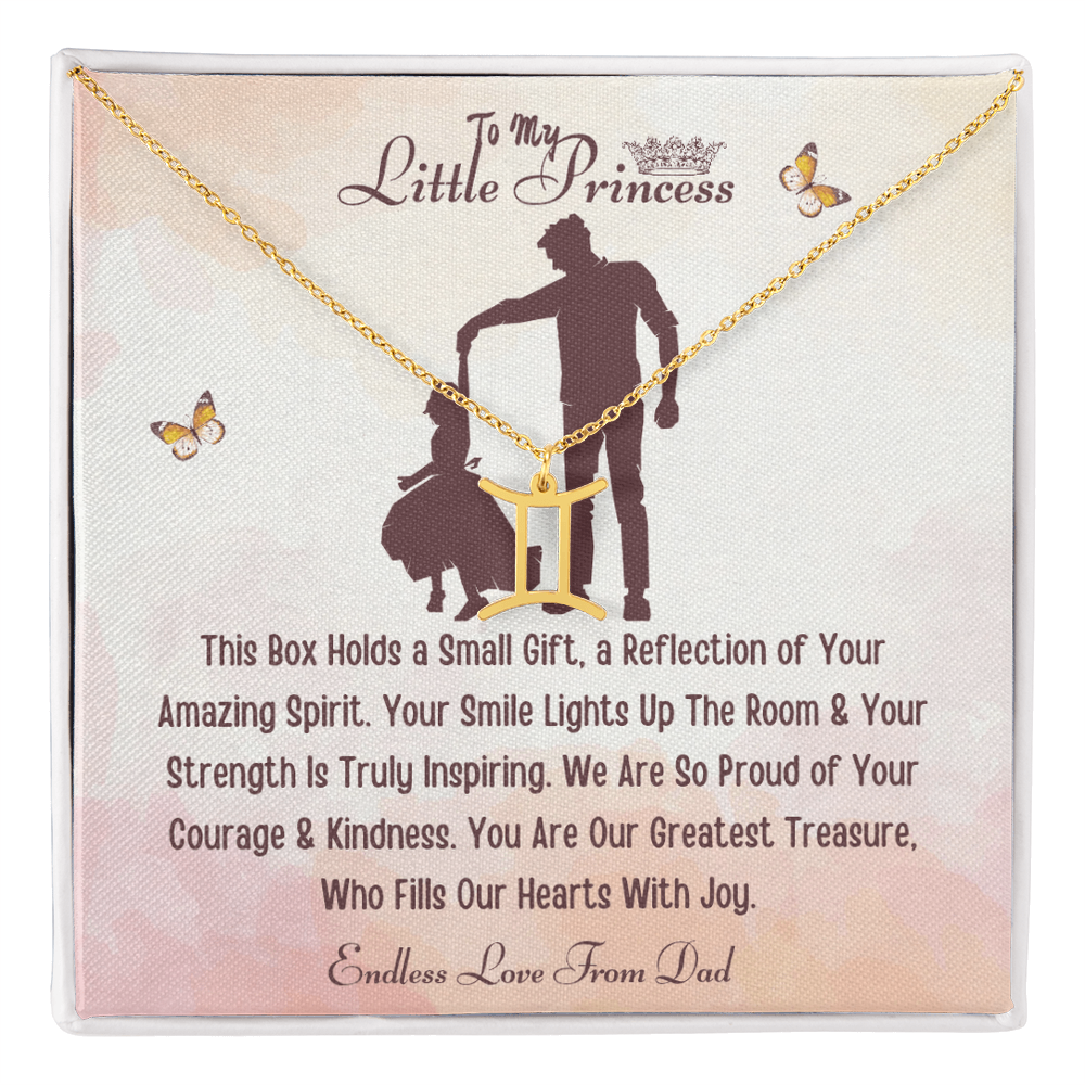 Best Gift From Father To Daughter. Zodiac Symbol Necklace