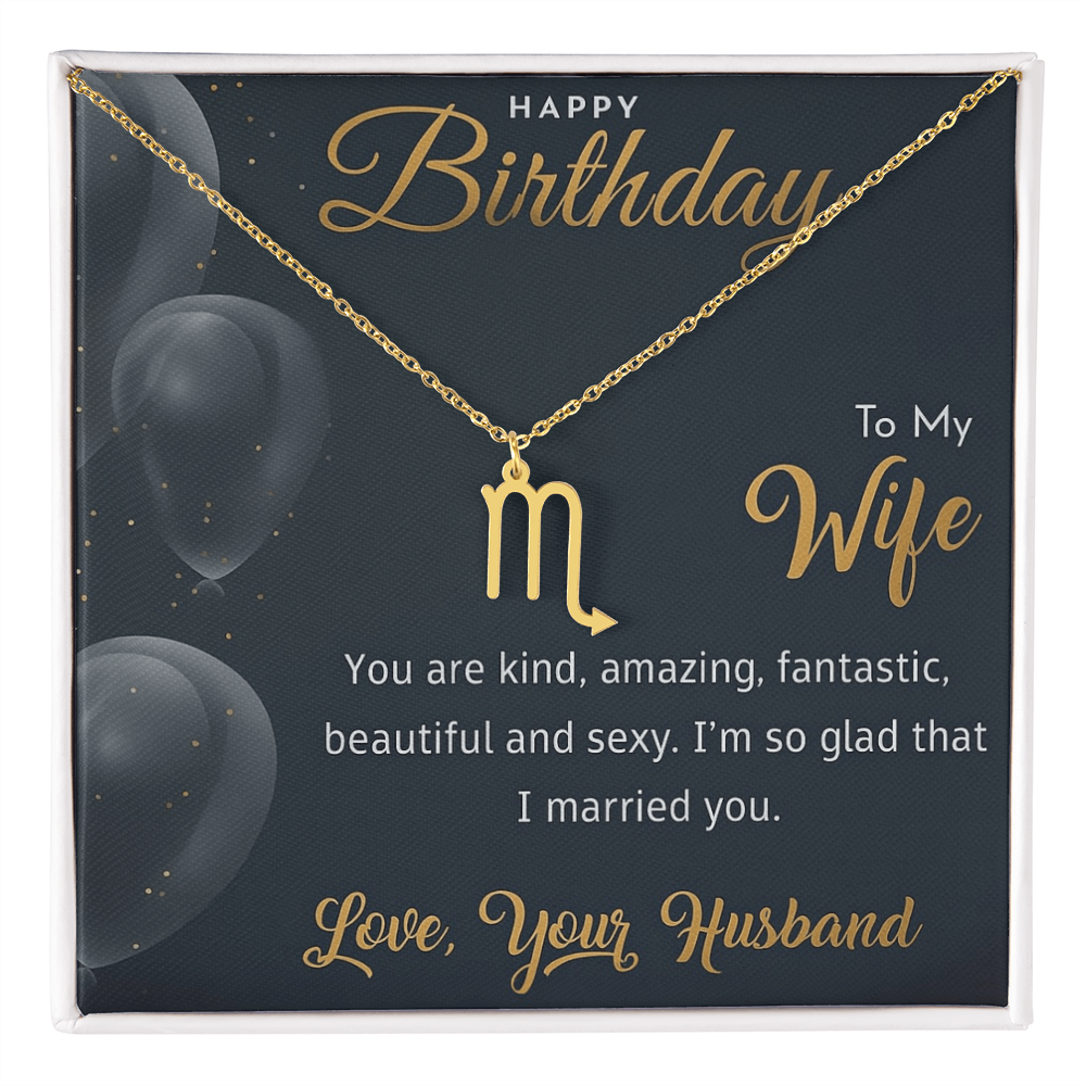 Best Gift For Wife. Zodiac Symbol Necklace