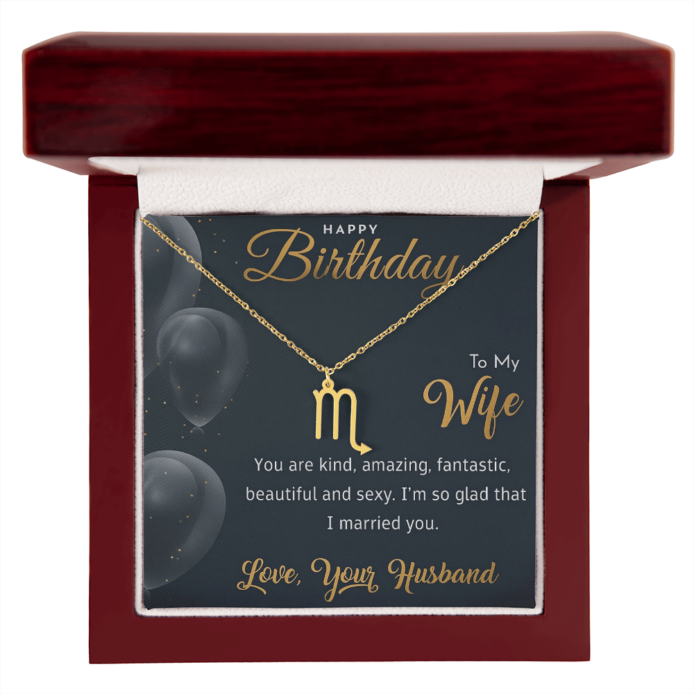 Best Gift For Wife. Zodiac Symbol Necklace