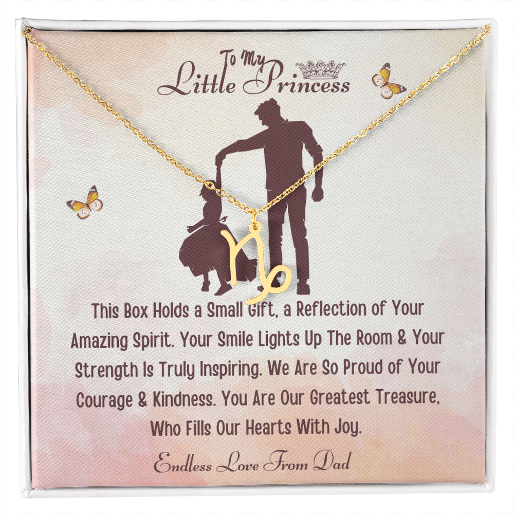 Best Gift From Father To Daughter. Zodiac Symbol Necklace