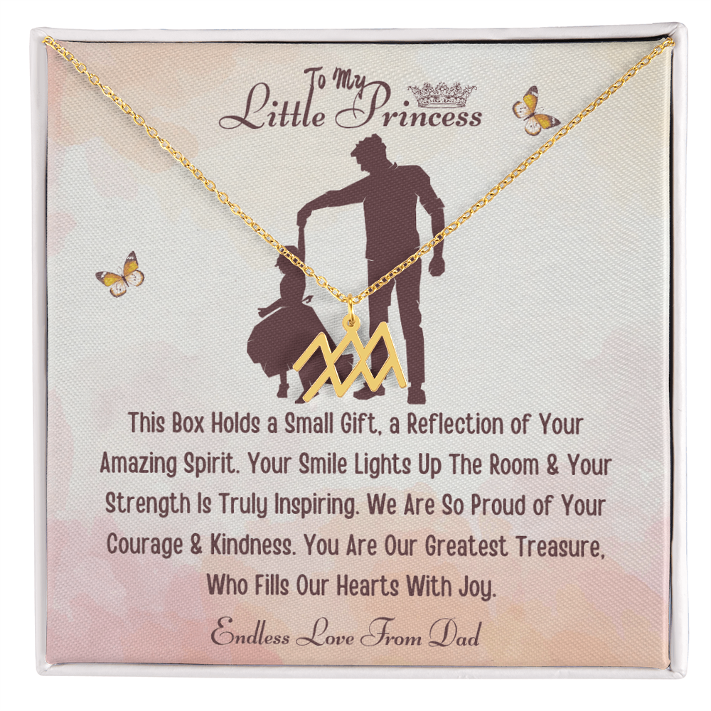 Best Gift From Father To Daughter. Zodiac Symbol Necklace
