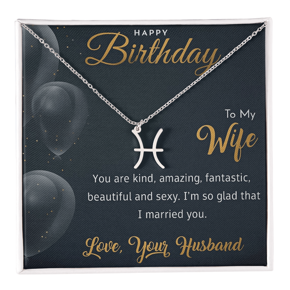 Best Gift For Wife. Zodiac Symbol Necklace