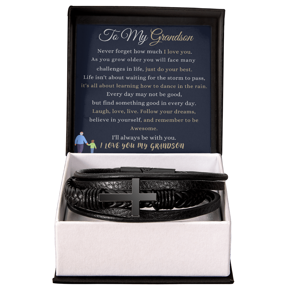 Best Gift For GrandSon. Men's Cross Bracelet
