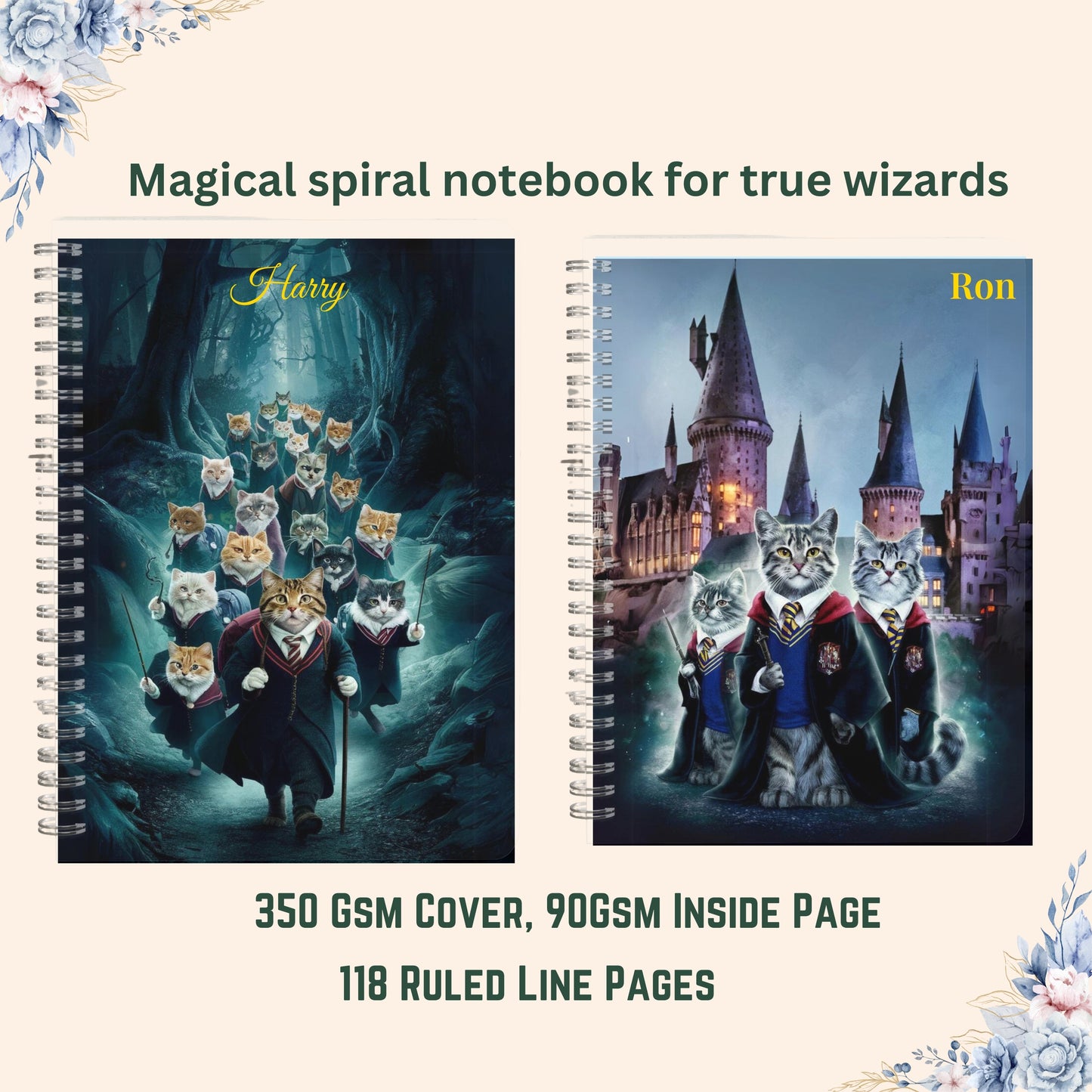 Personalized Kids Notebook – Custom Wizard Journal, Magic Spiral Notebook, Back to School Gift, Party Favor, Stocking Stuffer, Teacher Gift