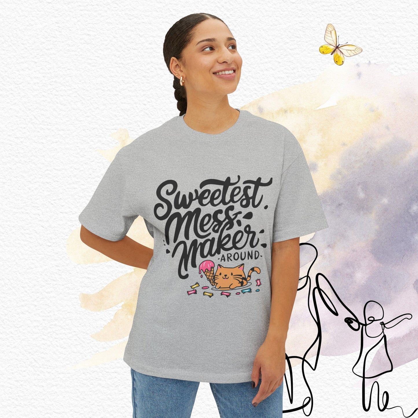 Sweetest Mess Maker Unisex Daughter Oversized Boxy Tshirt