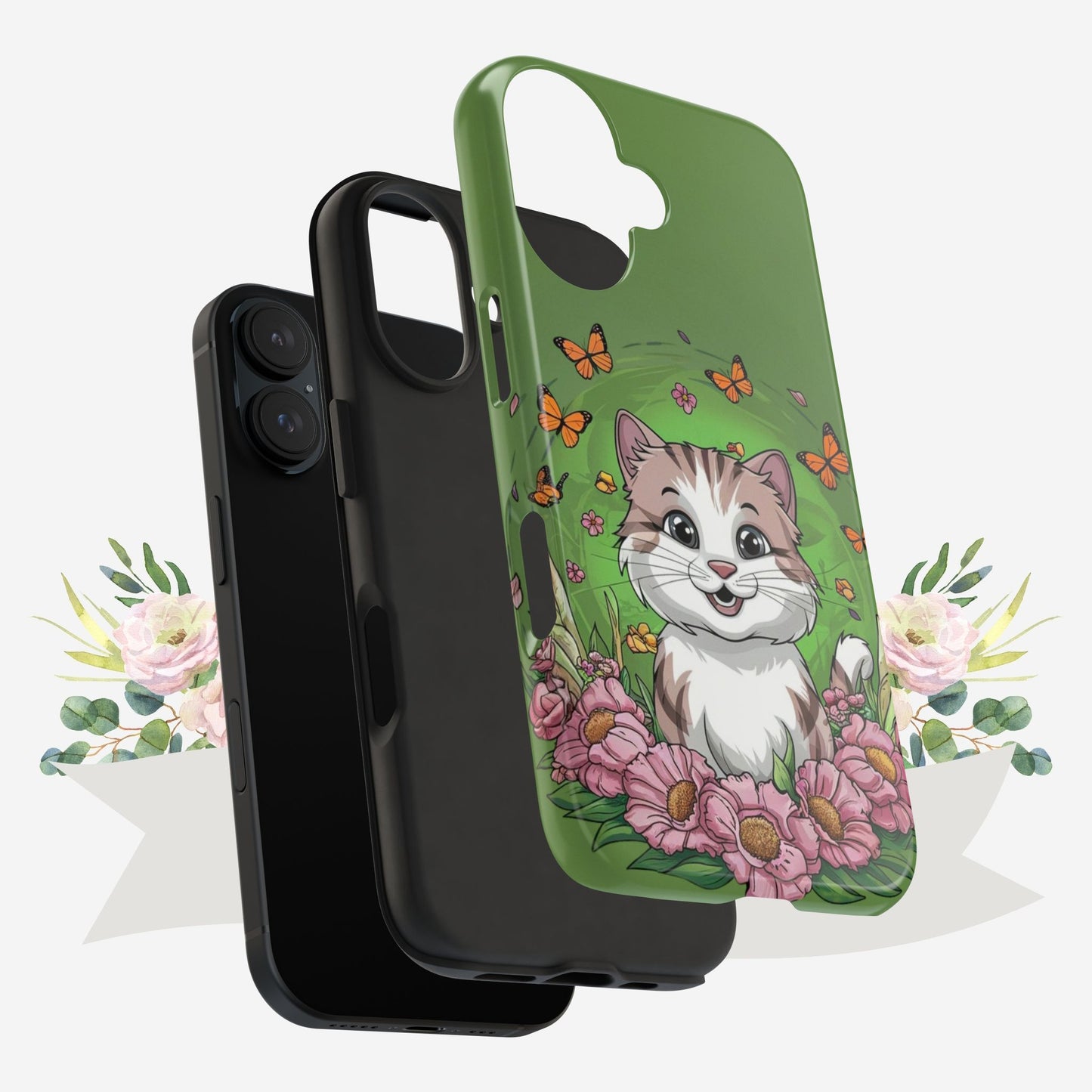 Green Mewsic Wireless Charging Support Tough Case