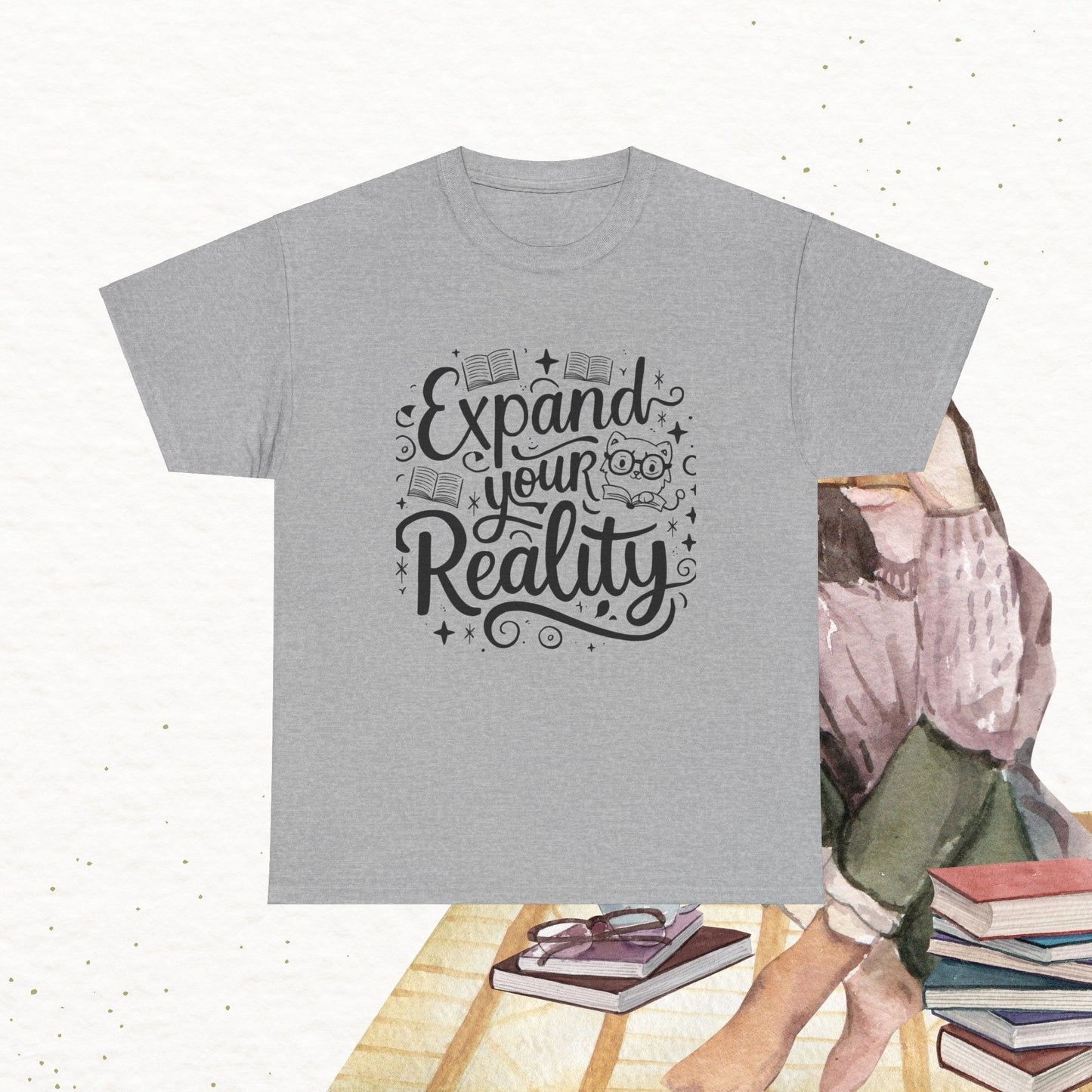 Book Lovers T-Shirt Expand Your Reality Cotton T-Shirt