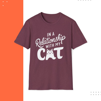 In A Relationship With Cat Cotton Men Tshirt