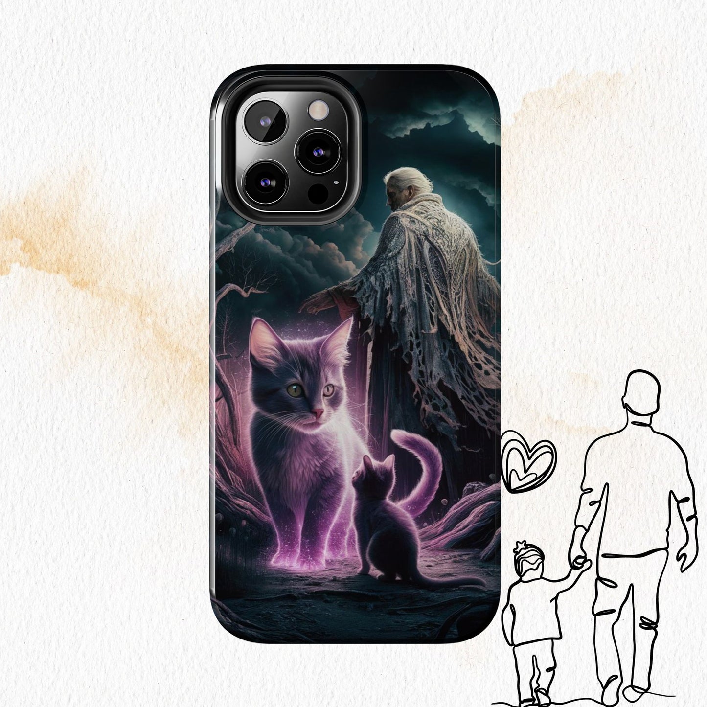 Meowmoirs Wireless Charging Support Tough Case