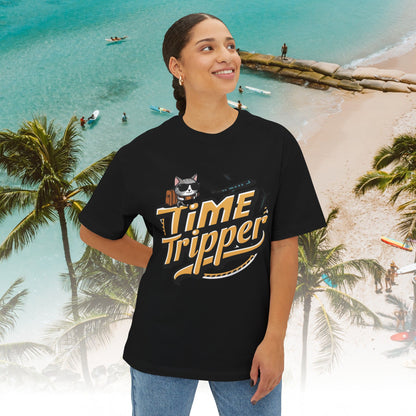 Time Tripper Unisex Travel Oversized Boxy Tee