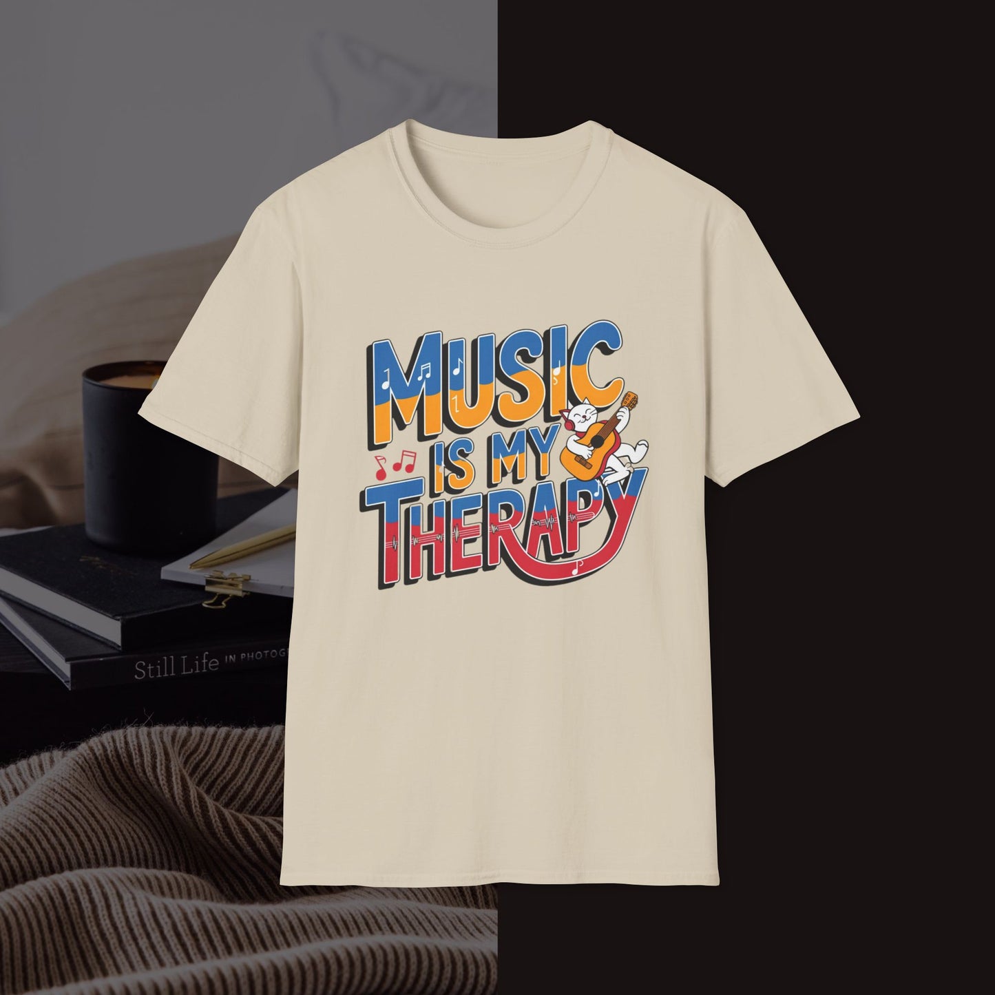Music Is My Therapy Music Idiom Unisex Softstyle T-Shirt