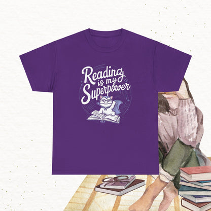 Book Lovers T-Shirt Reading Is My Superpower Cotton Tshirt