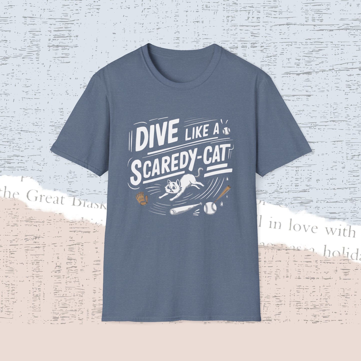 Dive Like Scaredy Cat Cotton Crew Neck Men Tshirt