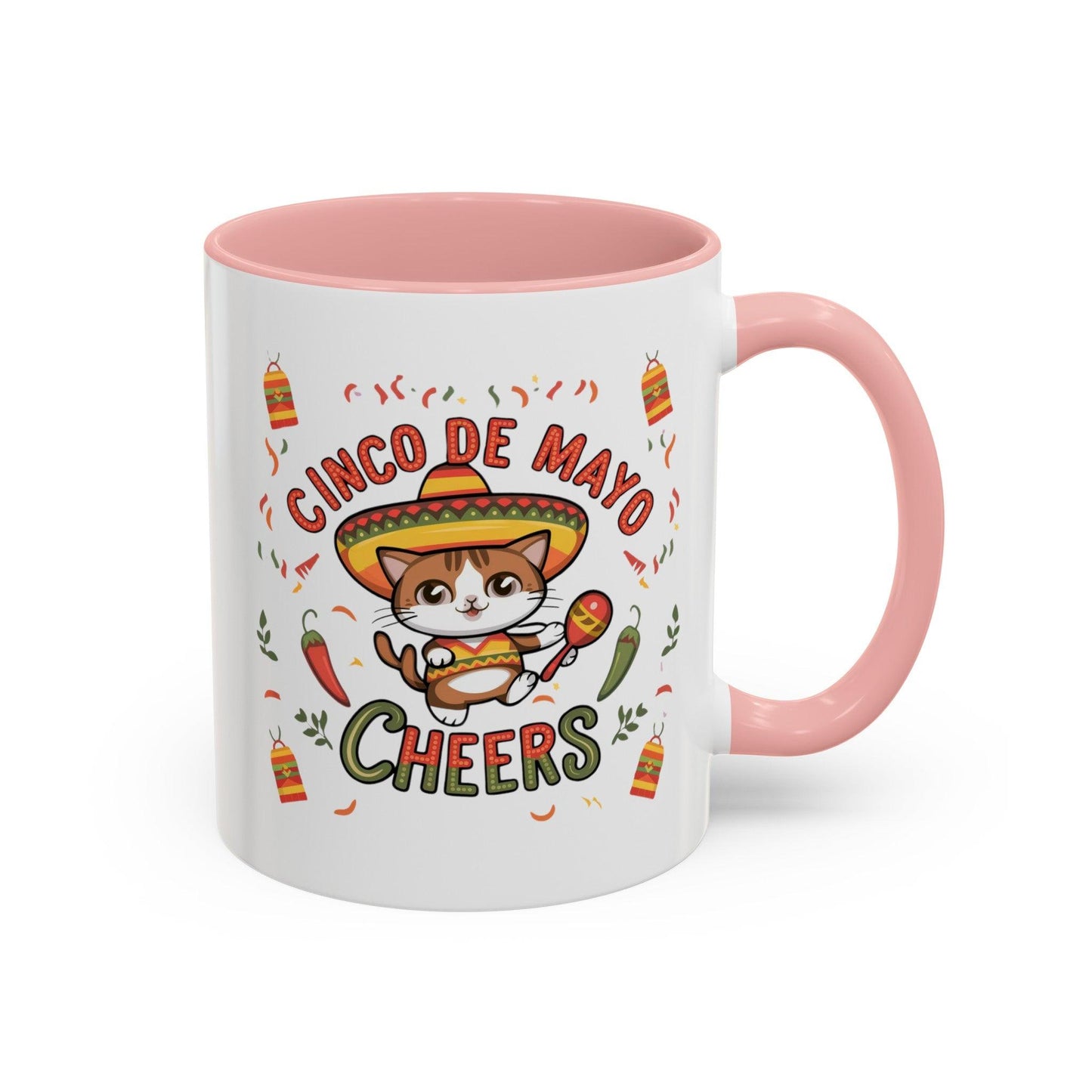 Billien Fiesta Feline Printify 11 oz 11oz accent mug Coffee Mugs Holiday Picks Home & Living Kitchen Mugs Spring Essentials two tone White base