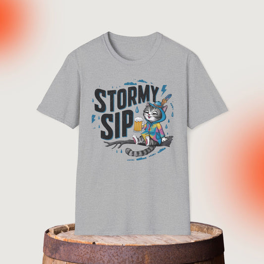 Stormy Sip Cotton Men Tshirt