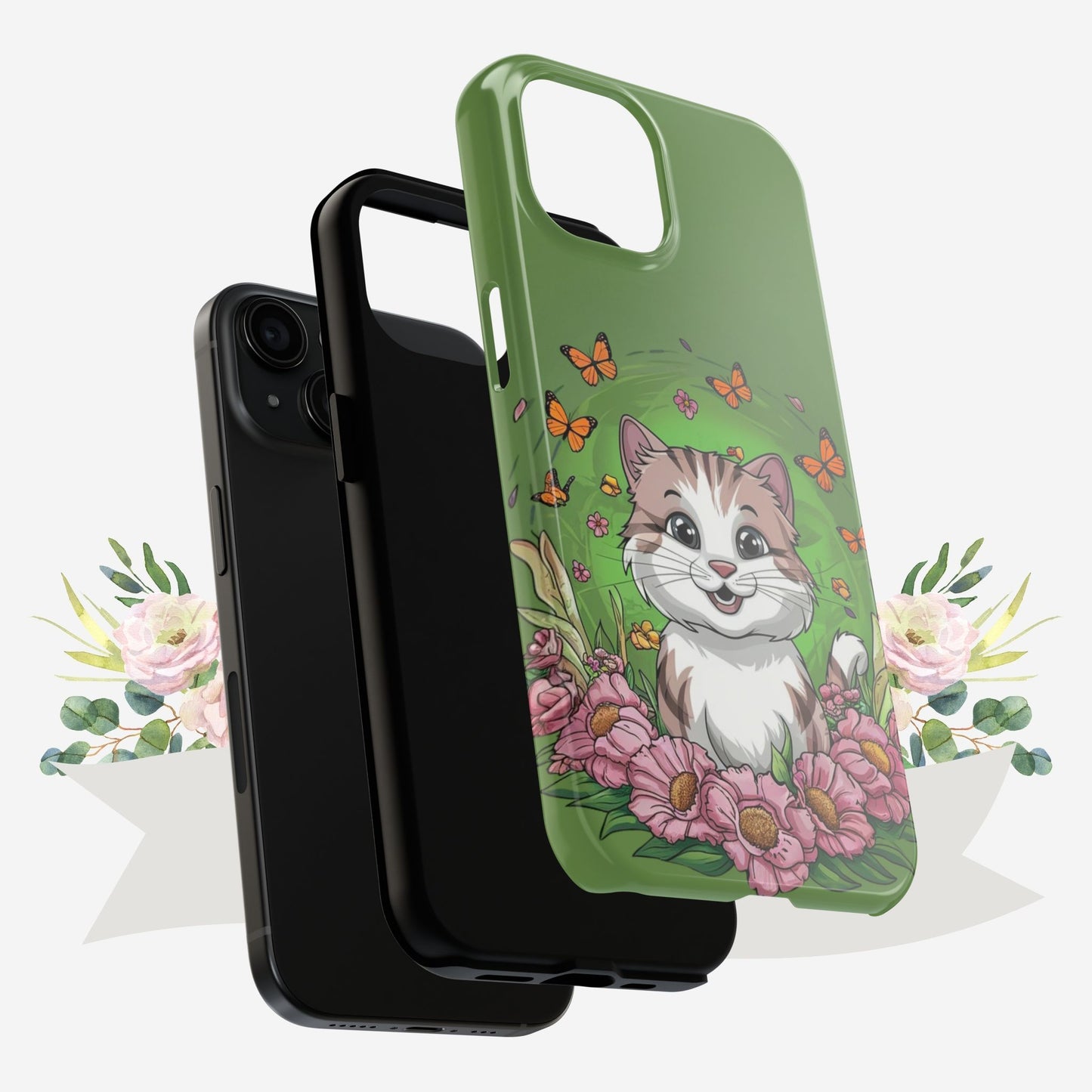 Green Mewsic Wireless Charging Support Tough Case