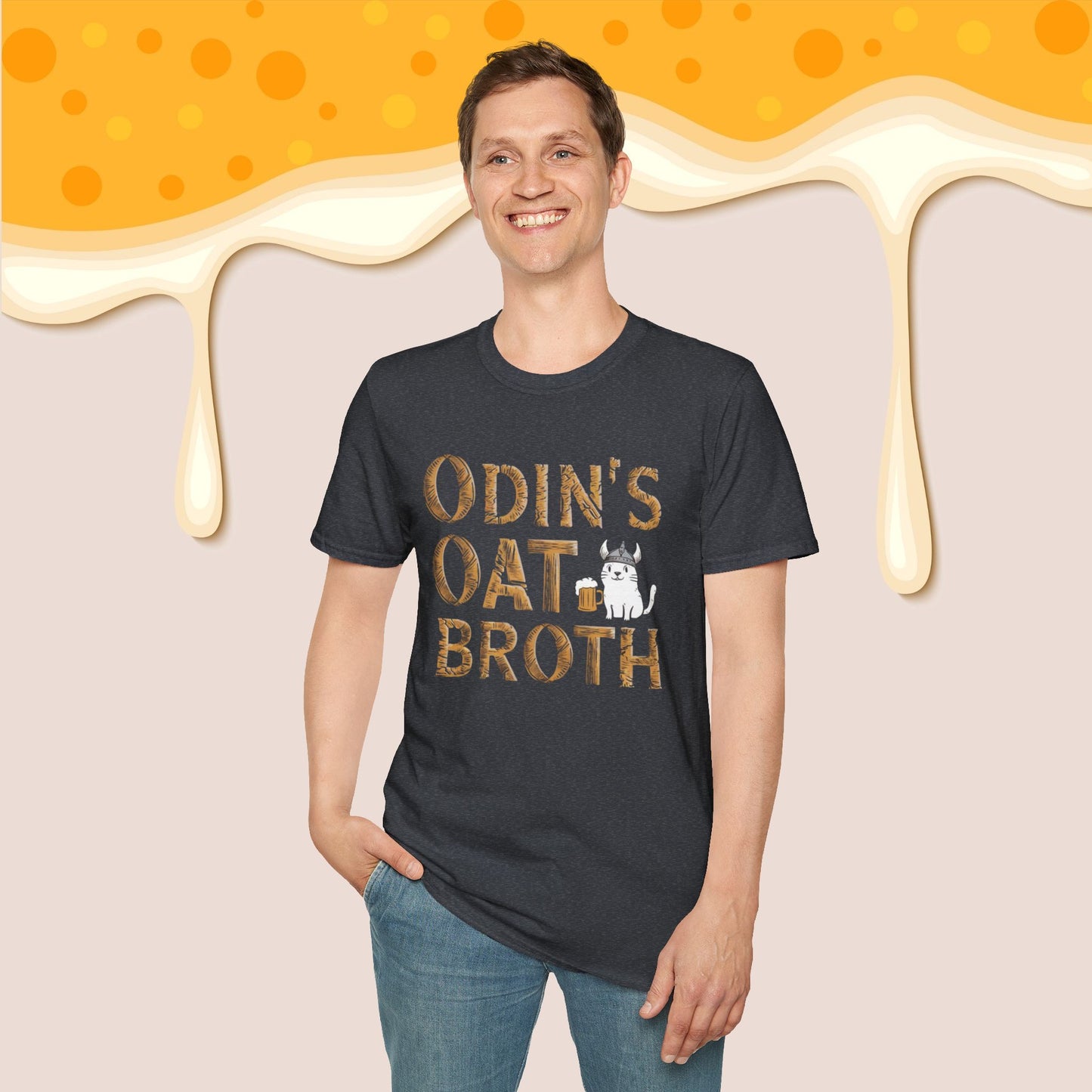 Odin Oat Broth Cotton Crew Neck Men Tshirt