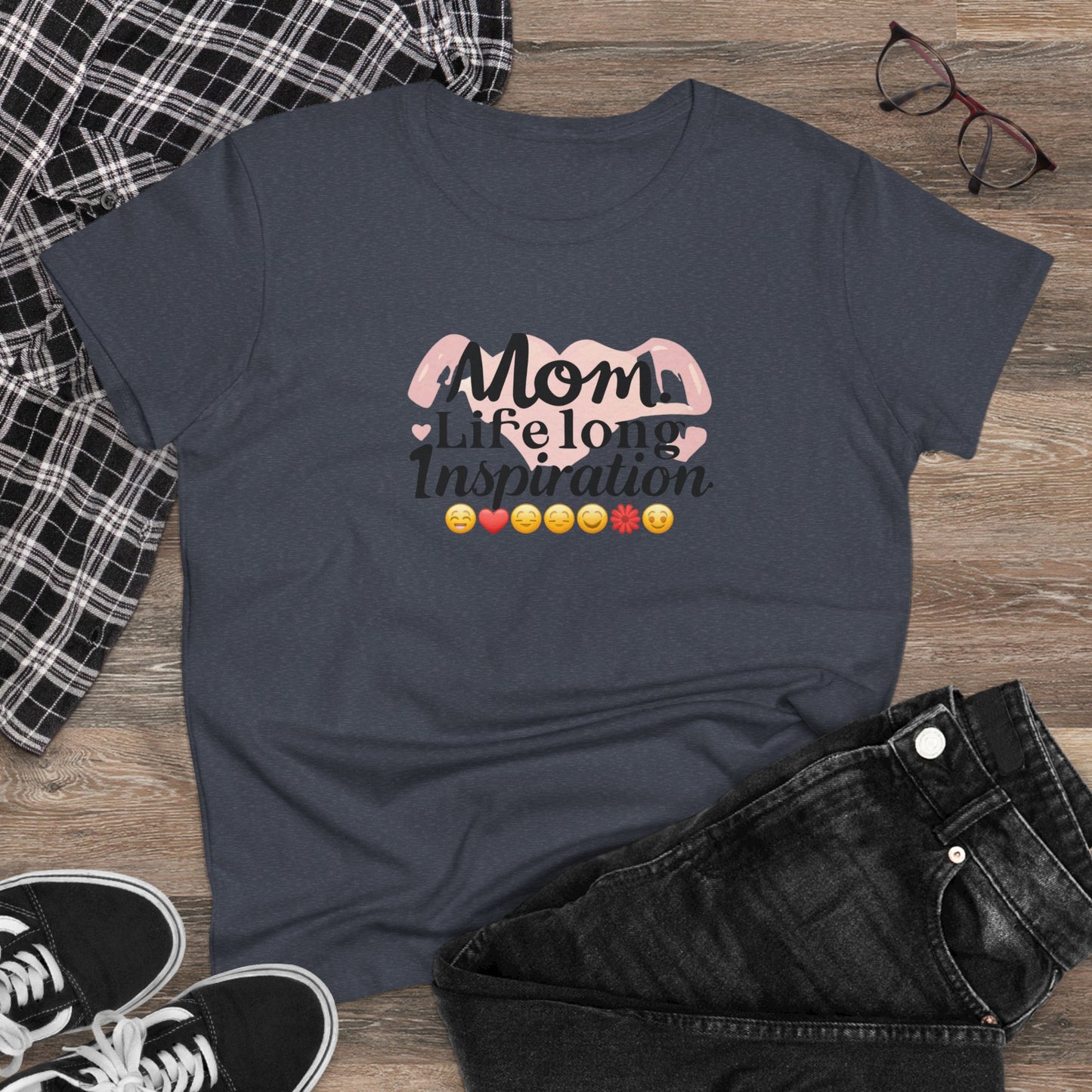 Mom Life Long Inspiration Women Cotton Tshirt
