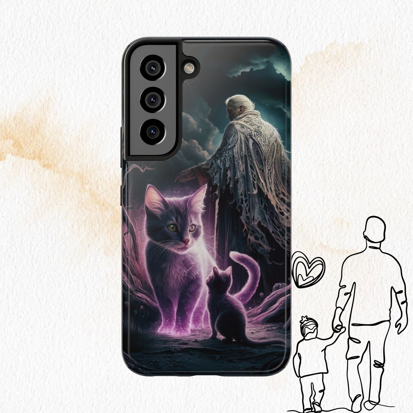 Meowmoirs Wireless Charging Support Tough Case