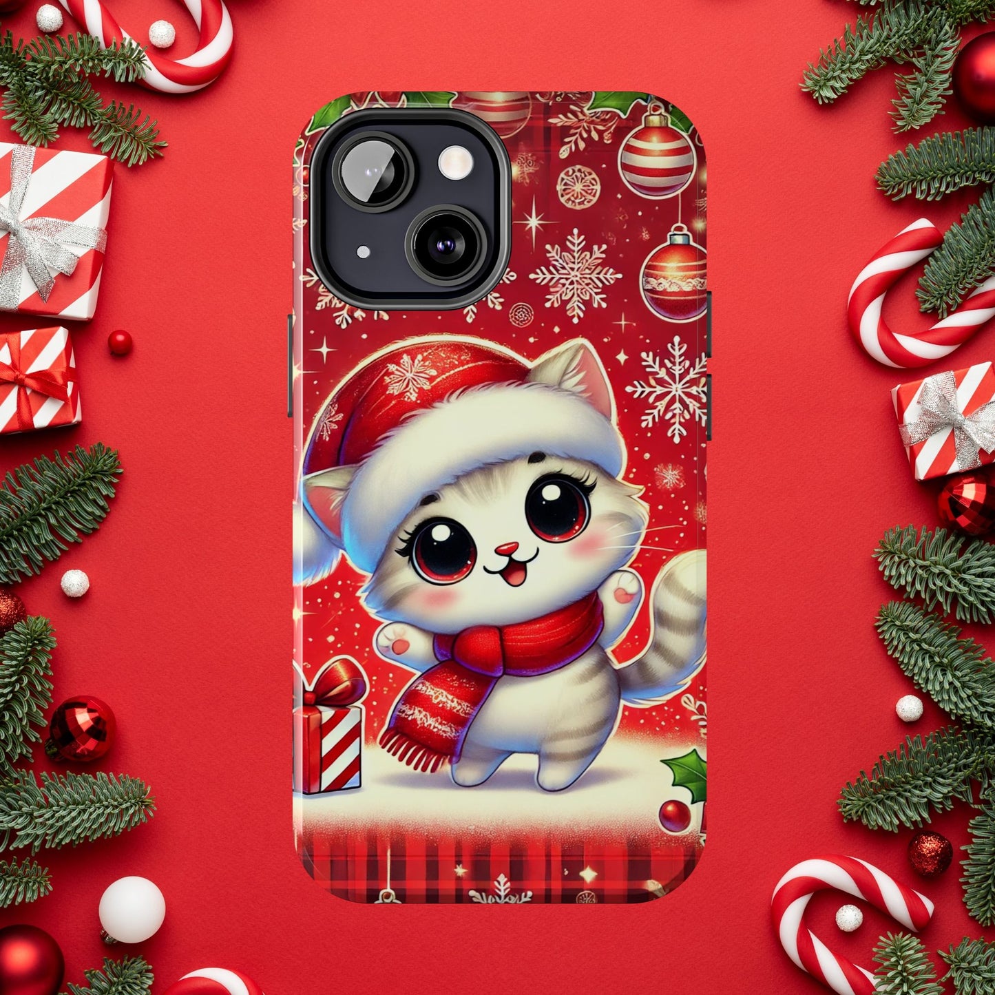 Merry Meows Wireless Charging Support Tough Case