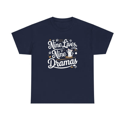 Nine Lives Nine Drama Idiom Cotton T-Shirt