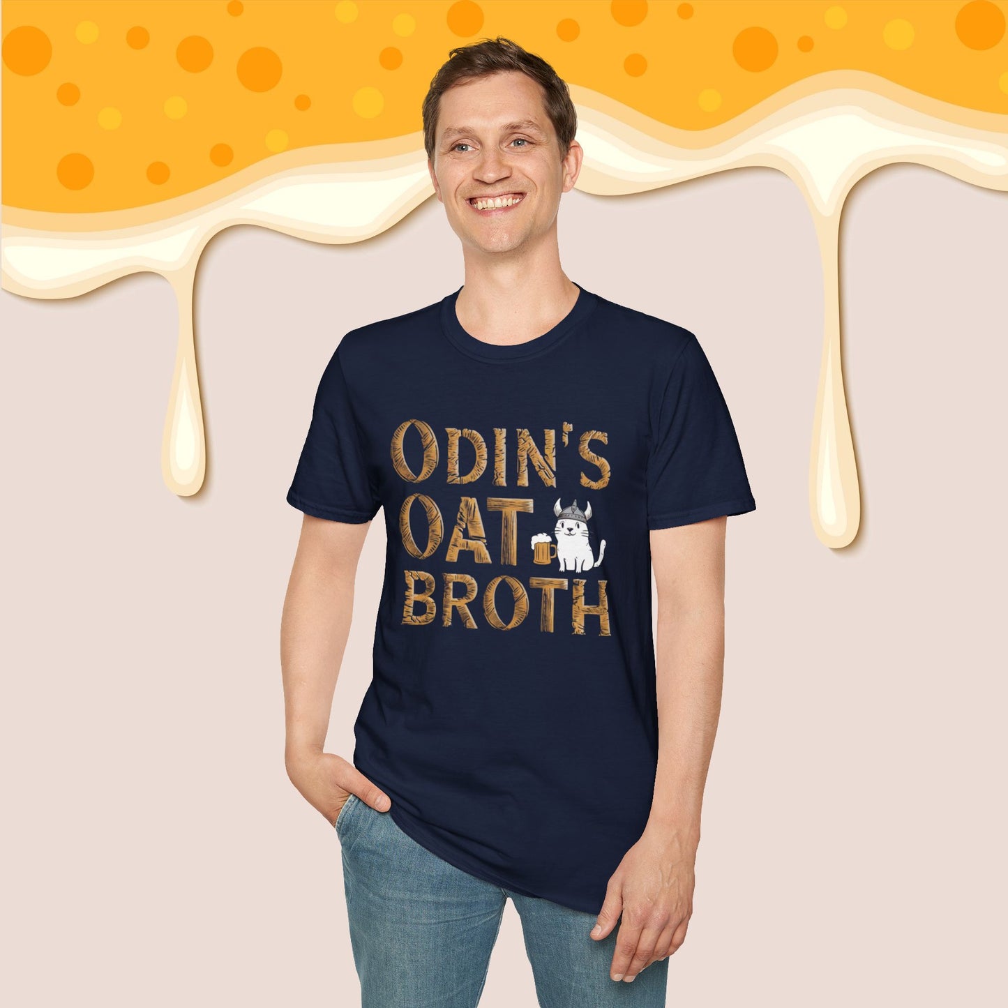Odin Oat Broth Cotton Crew Neck Men Tshirt