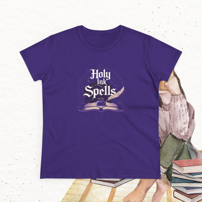 Holy Ink Spells Women Cotton Tshirt