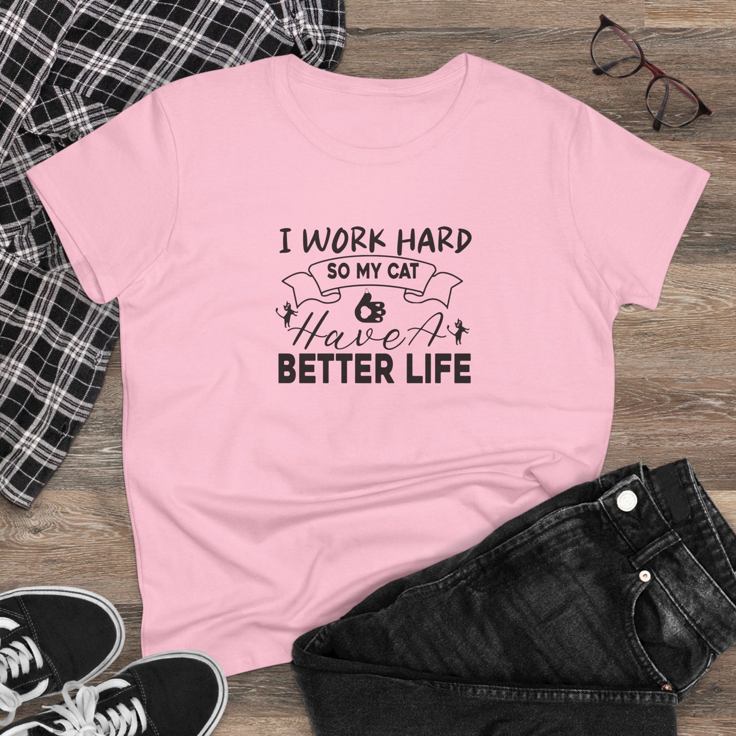 I Work Hard Women Cotton Tshirt