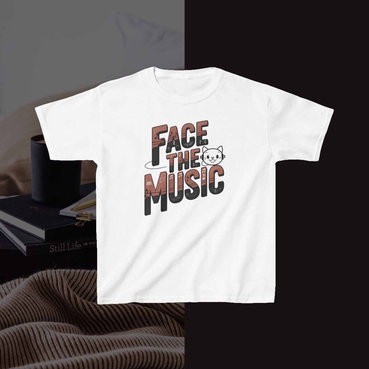 Face The Music kid Heavy Cotton Tshirt