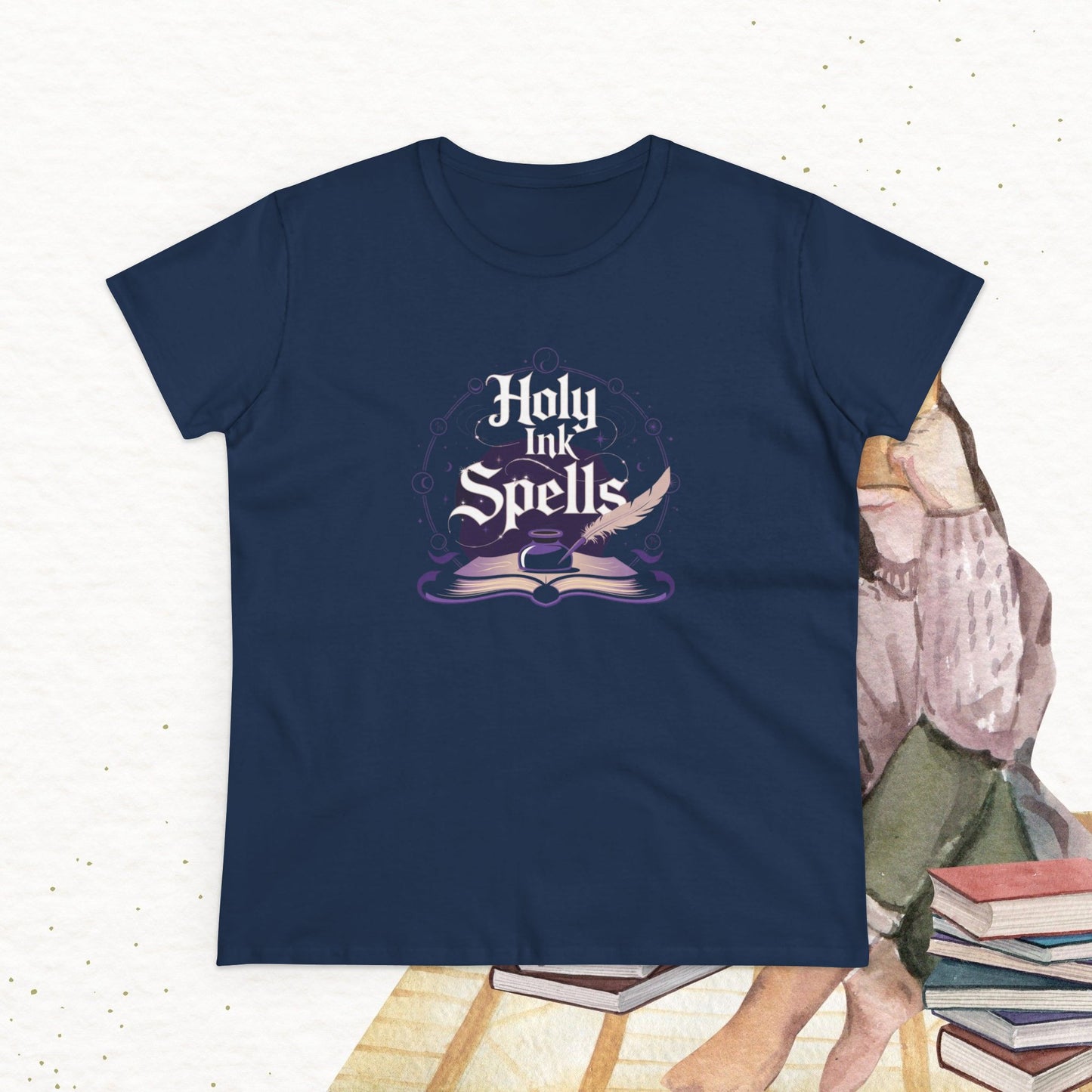 Holy Ink Spells Women Cotton Tshirt