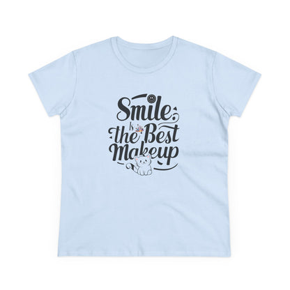 Smile Is The Best Makeup Women Cotton Tshirt
