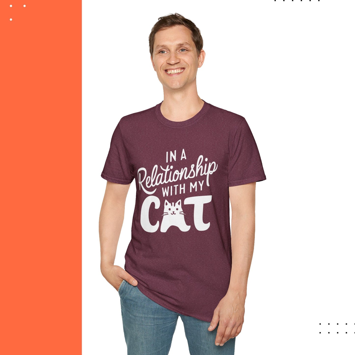 In A Relationship With Cat Cotton Men Tshirt