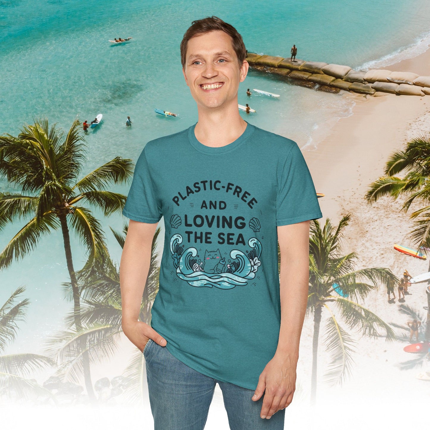Plastic Free Ocean Cotton T-Shirt