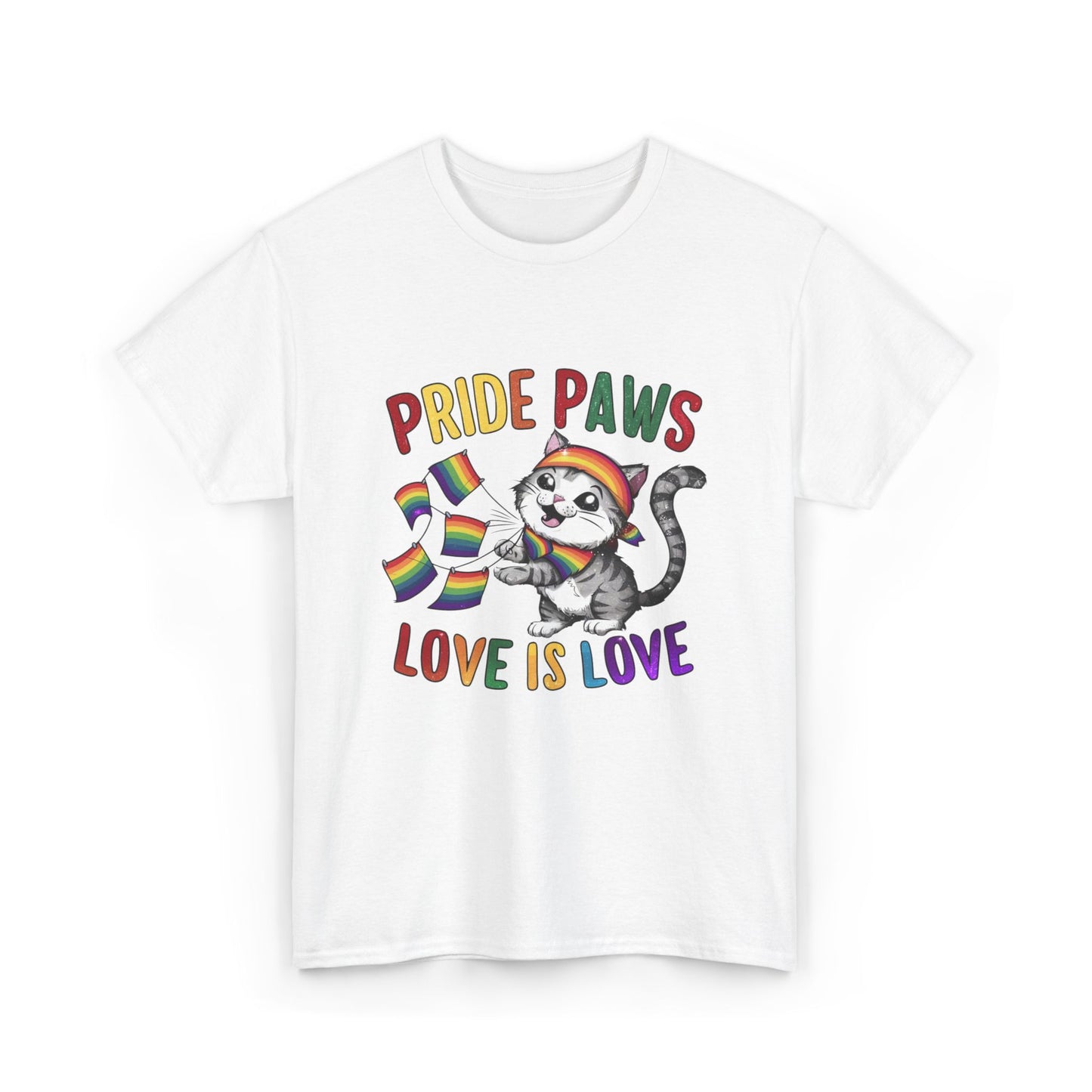 Pride Paws Love Is Love LGBT Pride Promoting Pride Equality and Love LGBT Cotton tee