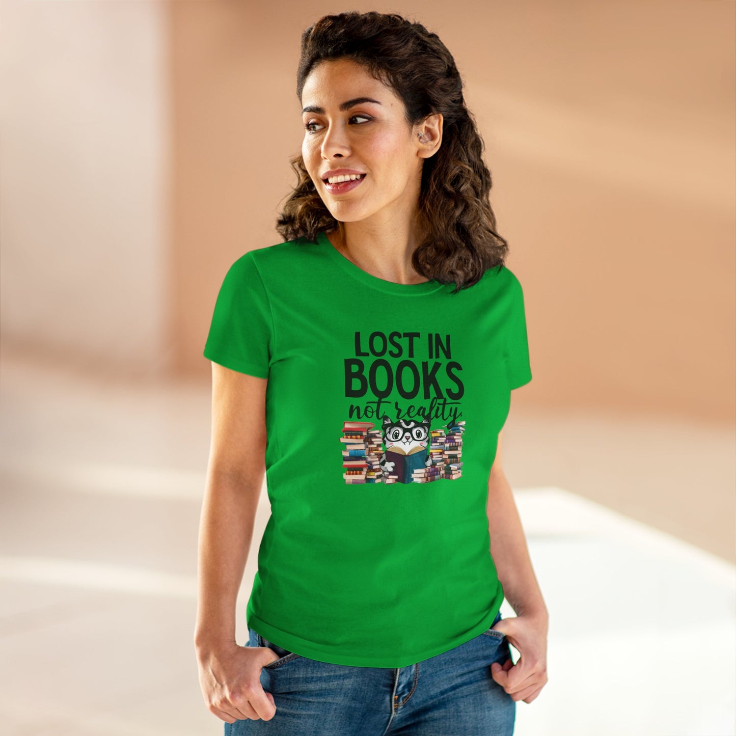 Lost In Book Not Reality Women Cotton Tshirt