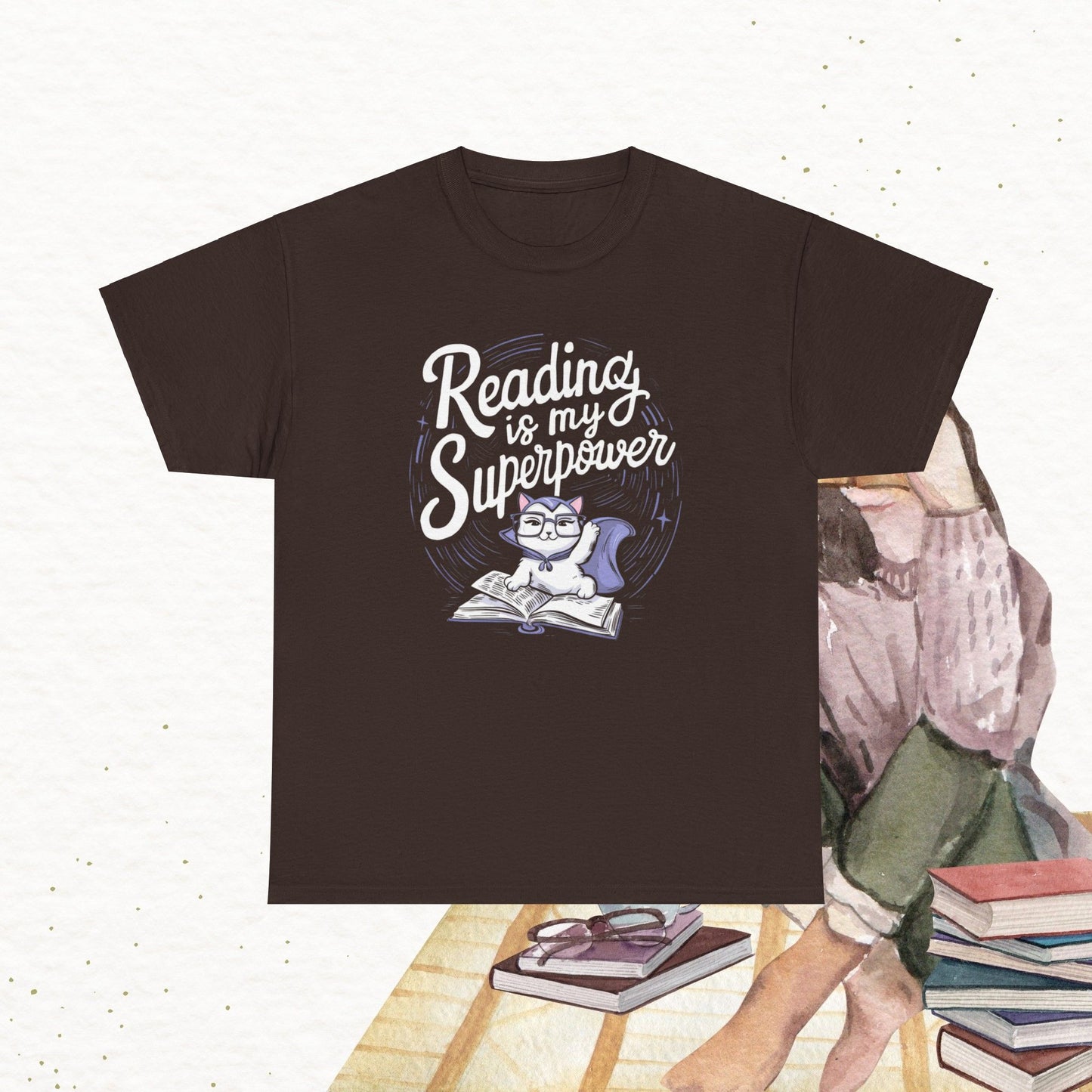 Book Lovers T-Shirt Reading Is My Superpower Cotton Tshirt