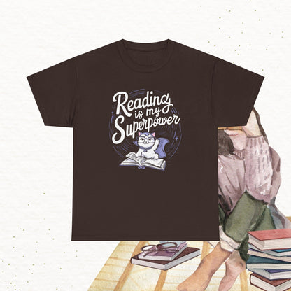 Book Lovers T-Shirt Reading Is My Superpower Cotton Tshirt