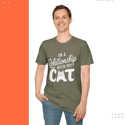 In A Relationship With Cat Cotton Men Tshirt