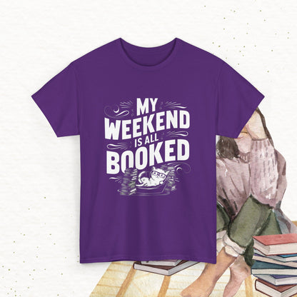 Book Lovers My Weekend Is All Booked Cotton Tshirt