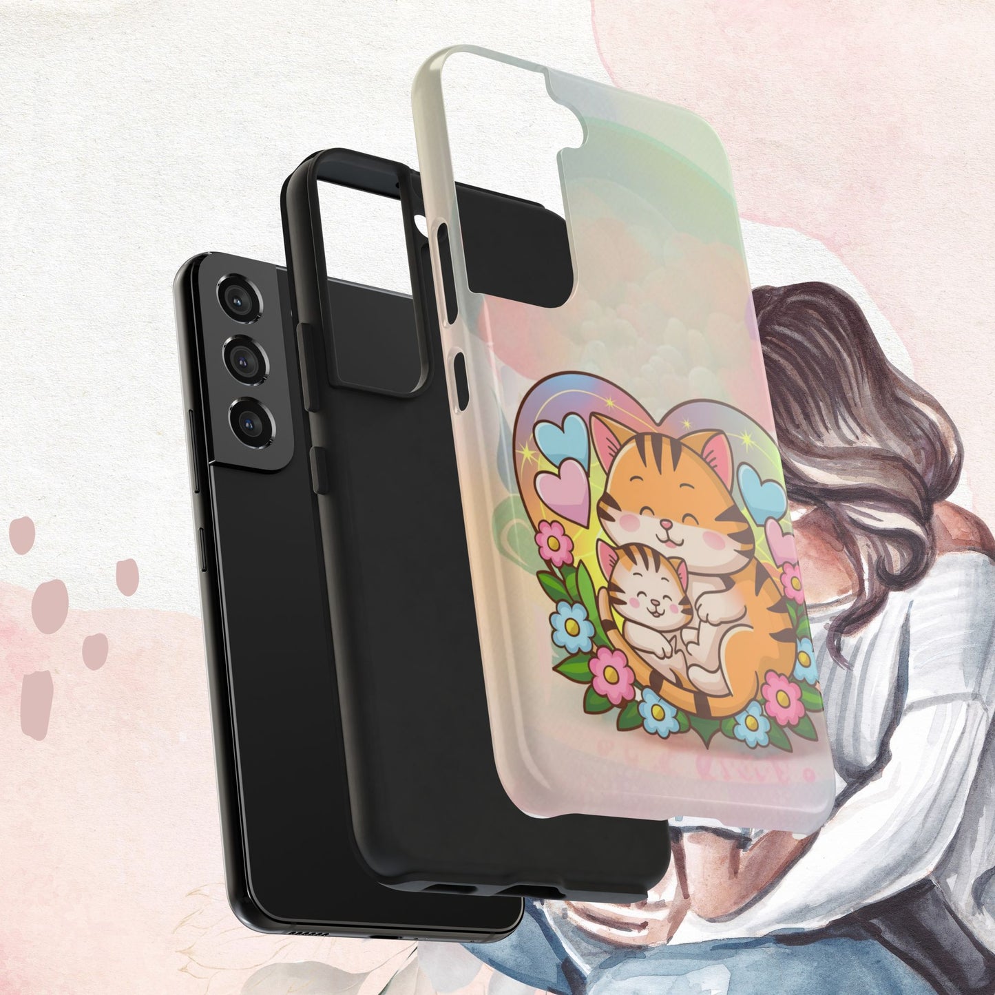 Kitten Cuddle Wireless Charging Support Tough Case