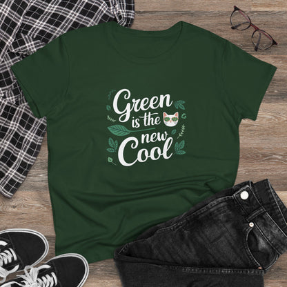 Green Is The New Cool Cotton Women Tshirt