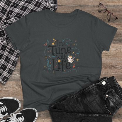 In Tune With Life Women Cotton Tshirt