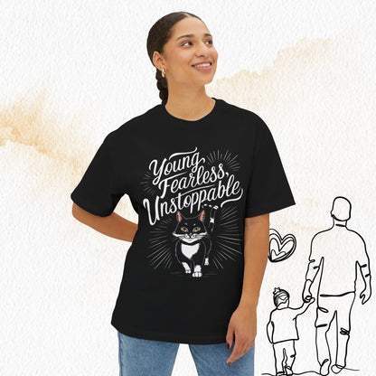 Young Fearless Unstoppable Unisex Beerlover Oversized Boxy Tshirts