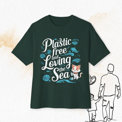 Plastic Free Loving Ocean Unisex Oversized Boxy Tshirts