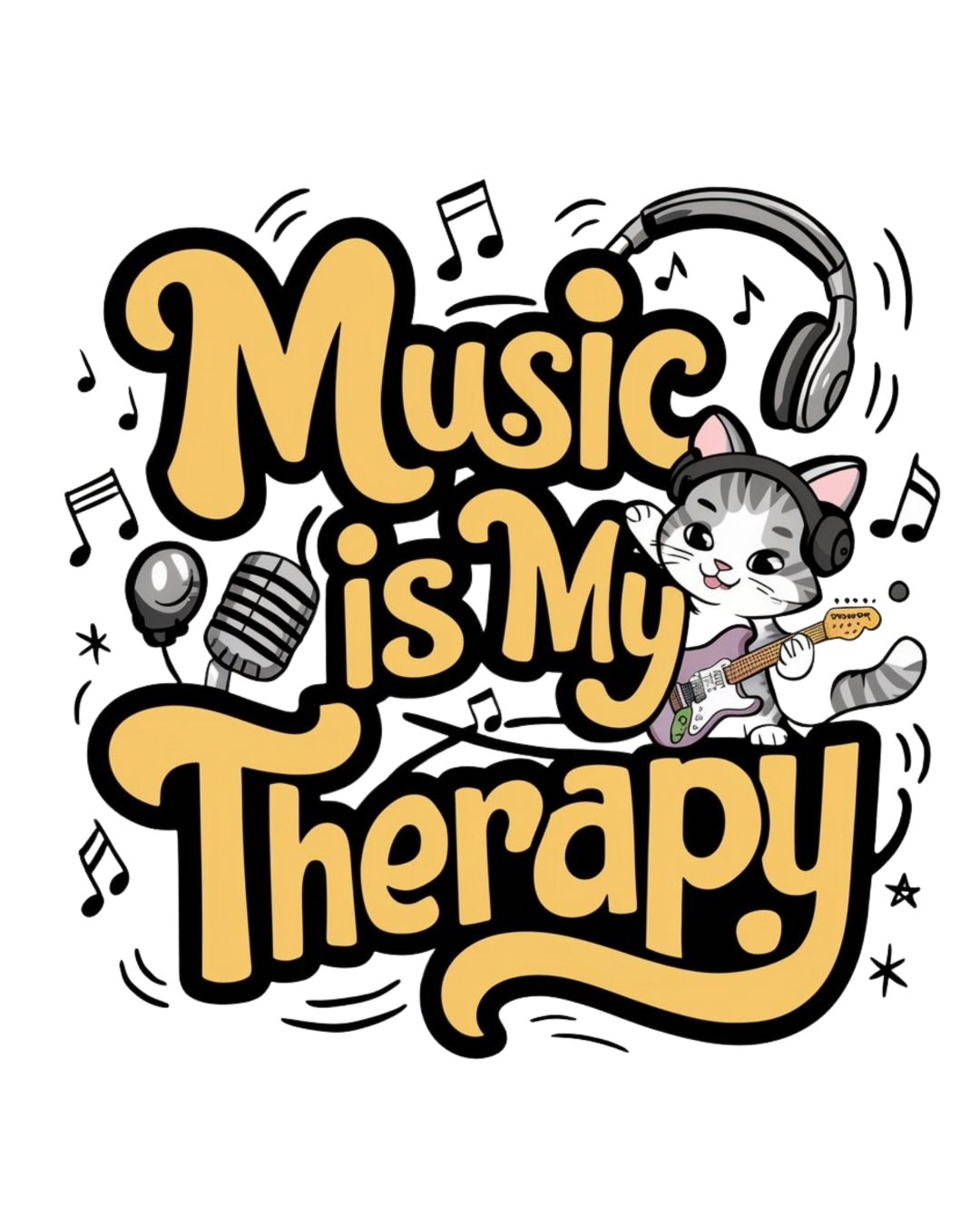 Music Is My Therapy Unisex Cotton Tshirt